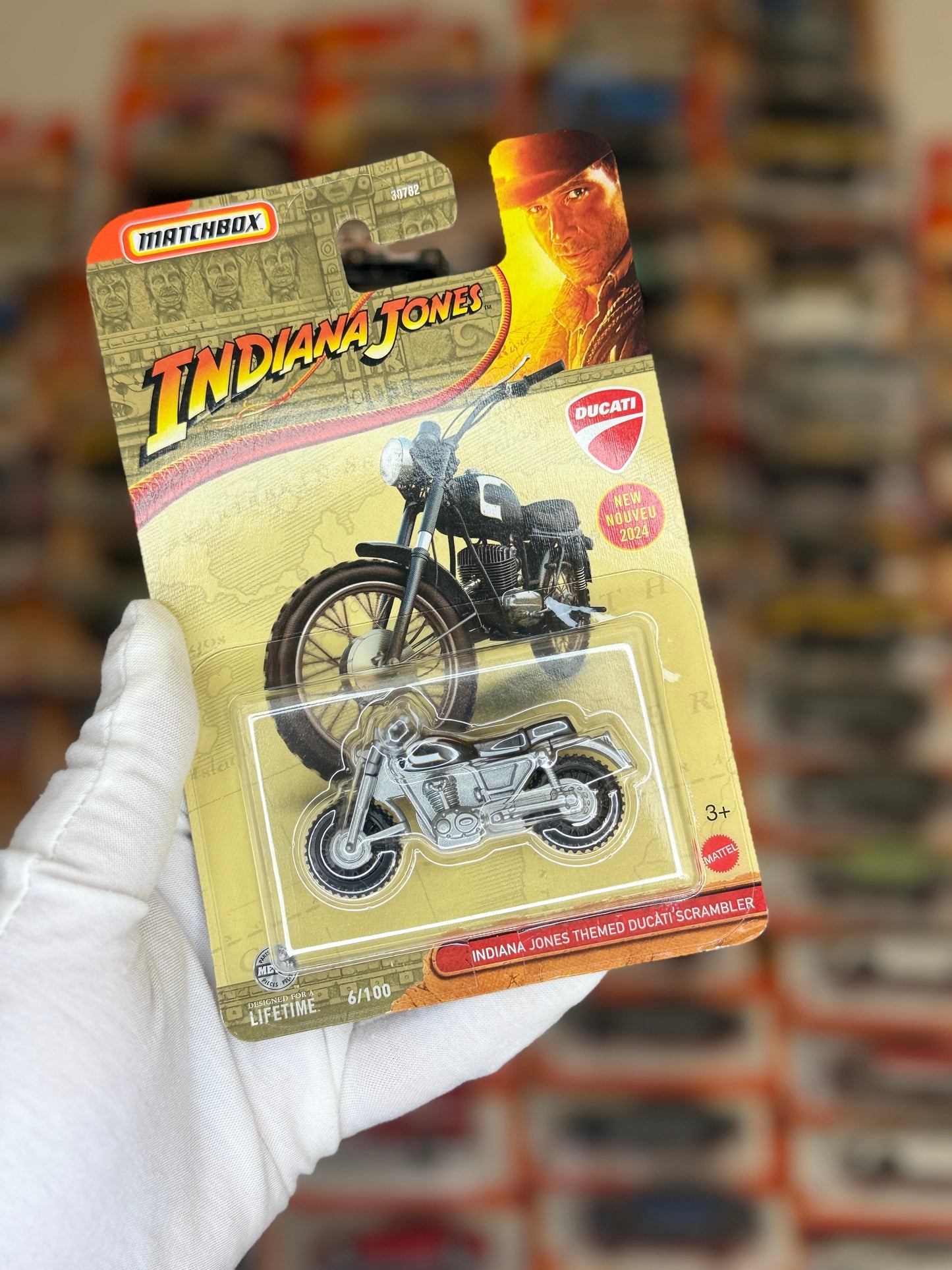 Ducati Indiana Jones Themed Scrambler (Matchbox 6-100) Front View